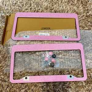 Pink rhinestone license plate